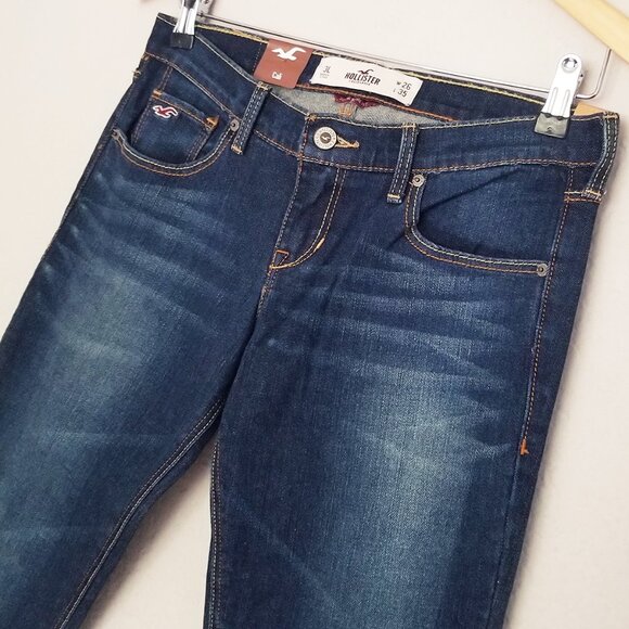NEW Hollister Cali Flared SoCal Stretch Row Rise Denim Jean Blue 26x35 $50 Y2K - Picture 3 of 16